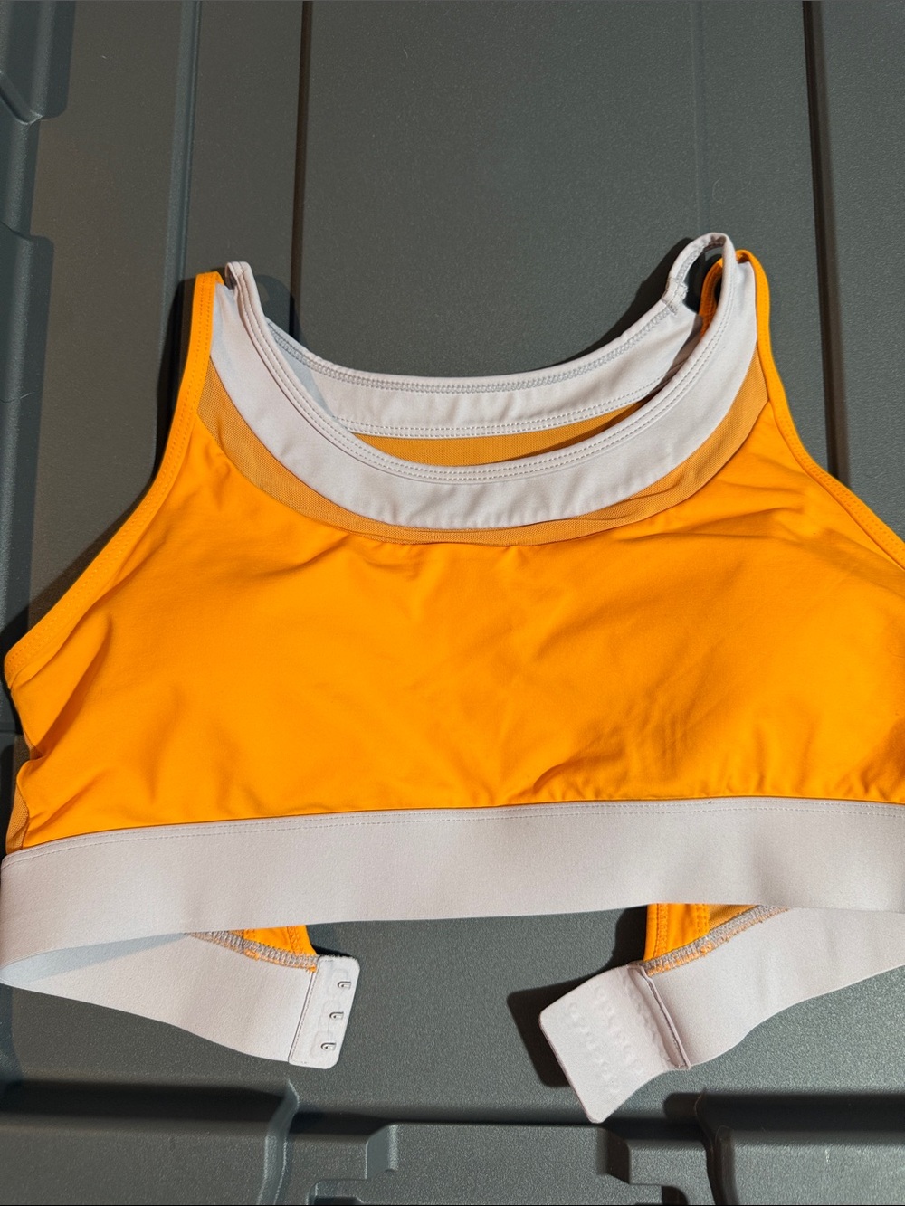 Zyia Orange & White Adjustable Sports Bralette